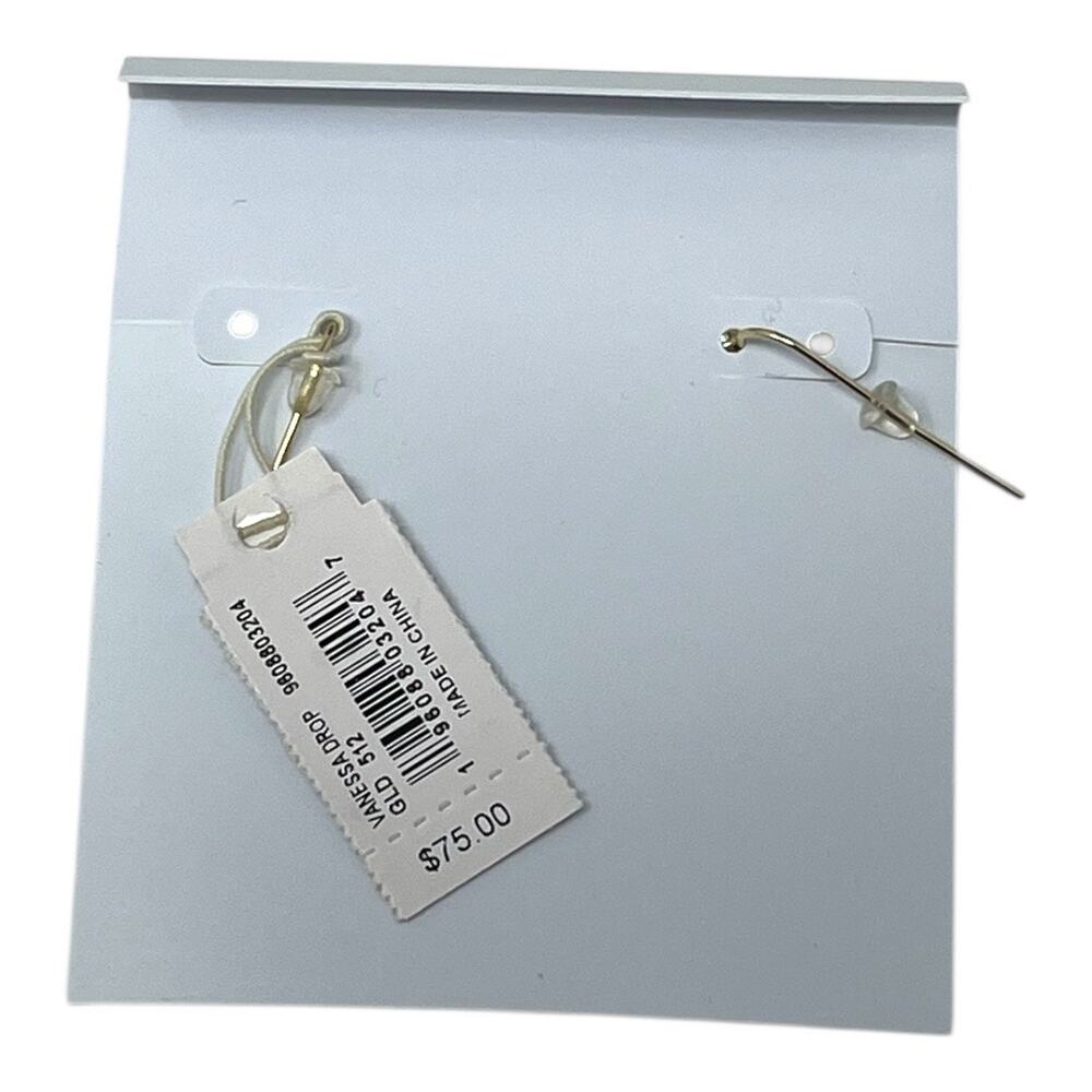 Kendra Scott Vanessa Dichroic Glass Drop Earrings 14K Gold Plated Faceted NWT - Picture 5 of 5